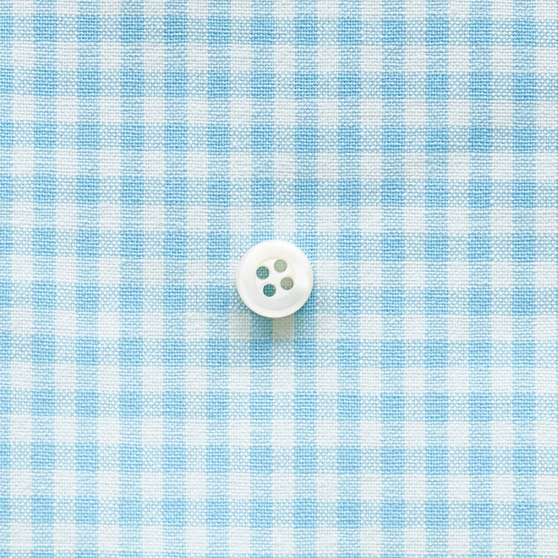 綿ポリダンガリー ギンガムチェック#柄の大きさ_3mm#カラー_#124 アクアブルー