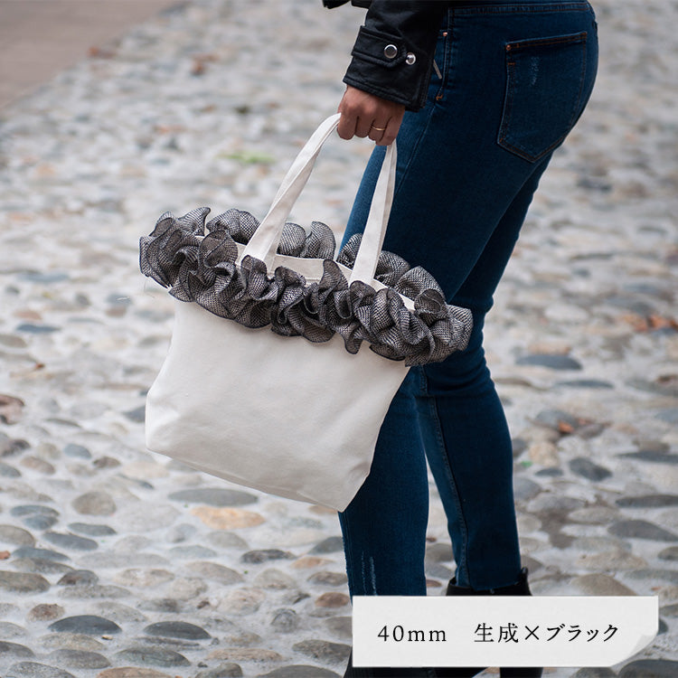 リネン フラワー リボン 40mm  12color 50cm単位 画像10