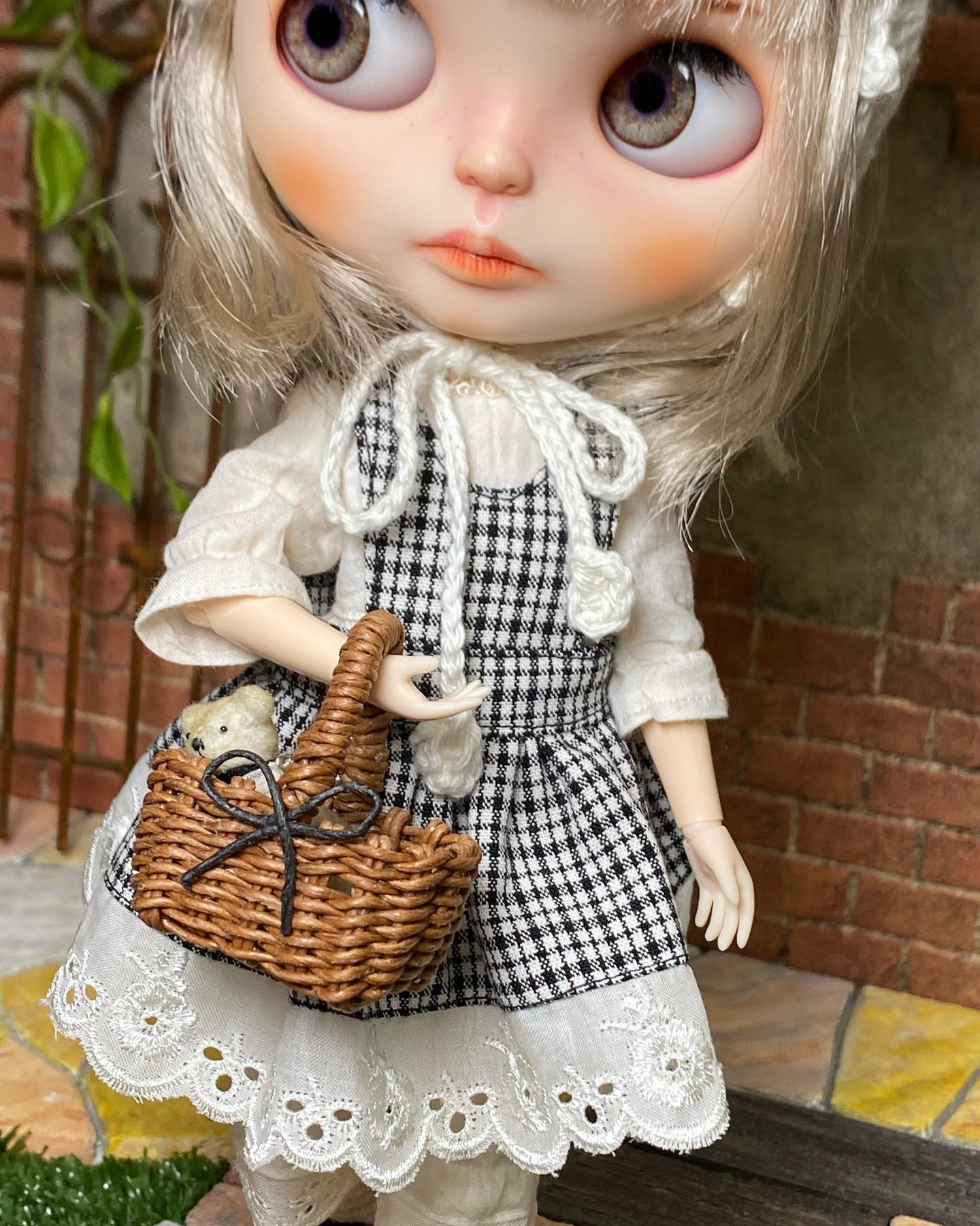 綿ポリ交織ソフトダンガリーNo.19チェック ドール服 Instagram作品例 CmU5p9Dyf5e 1 8000-19-g#カラー_ブラック