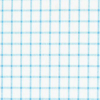 綿ポリ ソフトダンガリー ウィンドウチェック#色_アクアブルー
