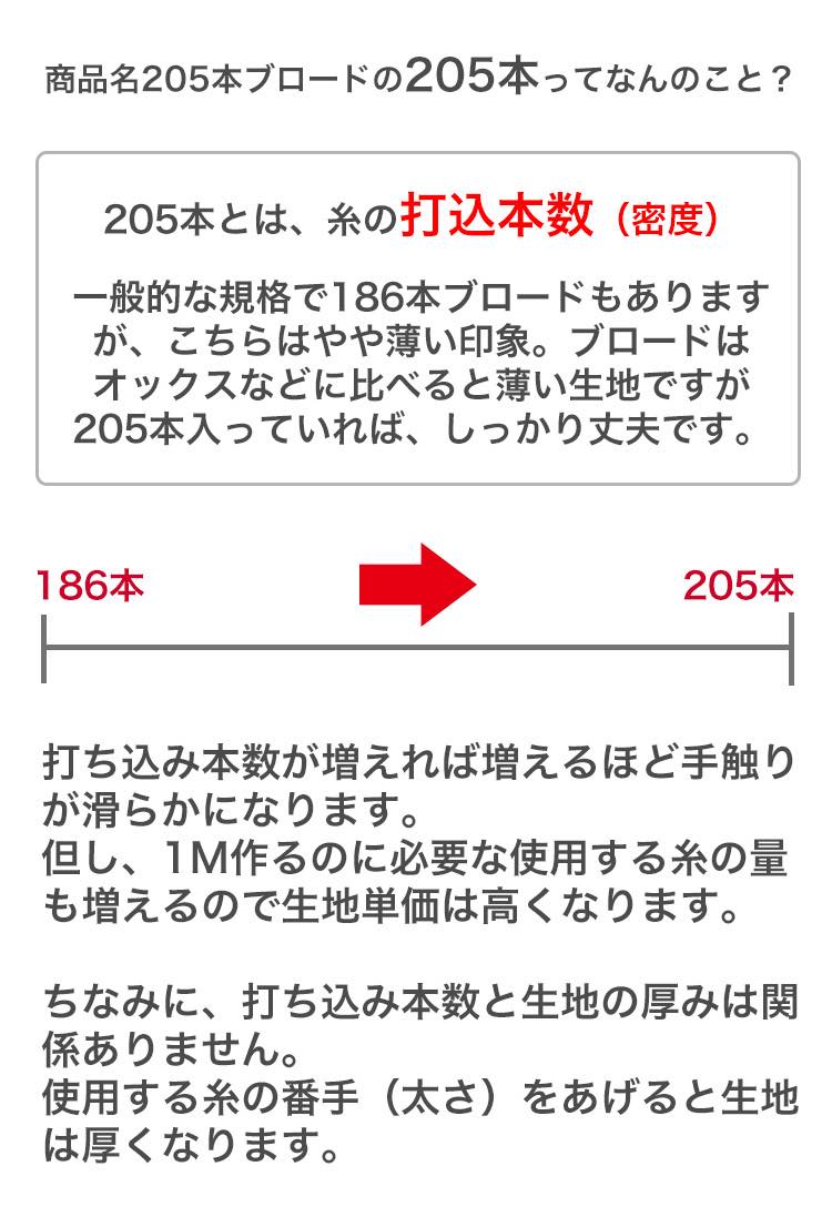 ブロード ドット 水玉 205本