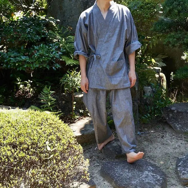 和服の作品例 播州織 コットンダンガリー 先染め ダークグレー