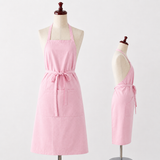 シンプルなポケット付きエプロンキット 綿ポリダンガリー 全56色