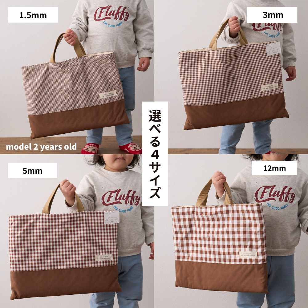 綿ポリダンガリー ギンガムチェック サイズ別