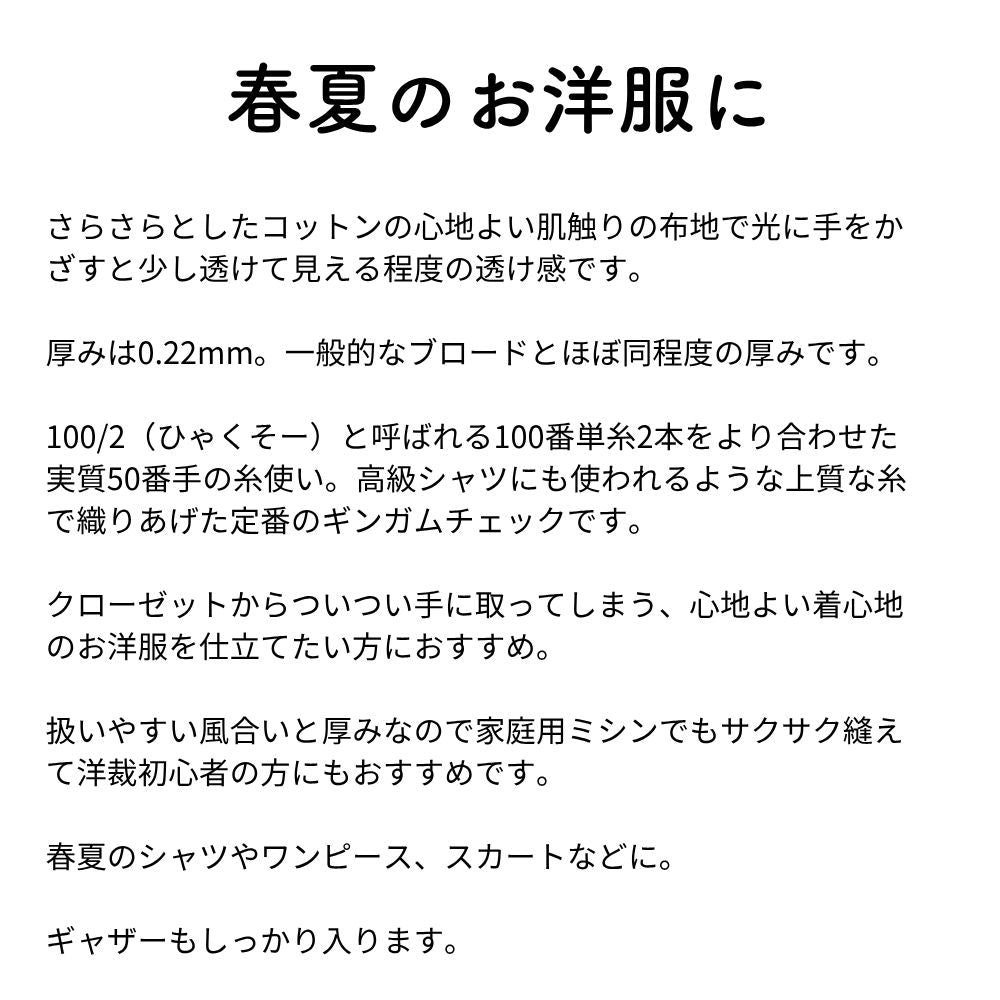 コットンギンガム 5mmチェック ブルー 画像2