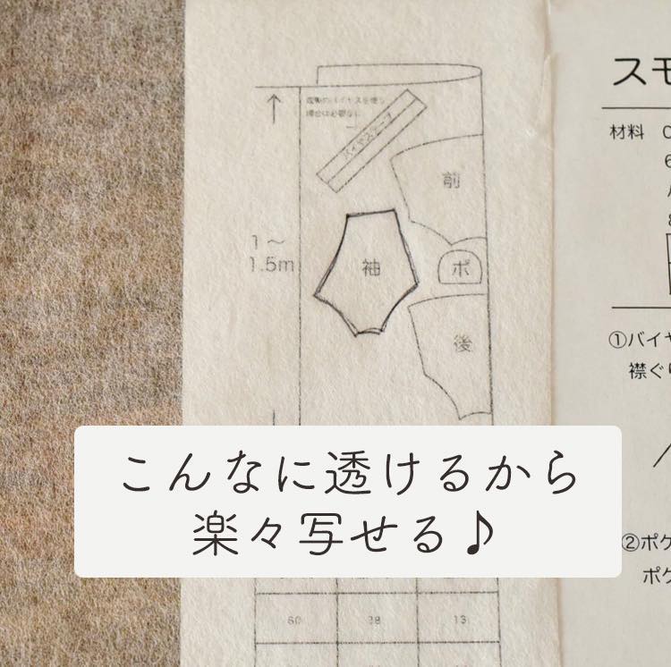 型紙用不織布 4mカット 100cm幅 透けてペンで書けて切りやすい！ 画像5